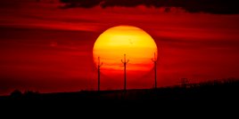 Sluneční skvrny při západu